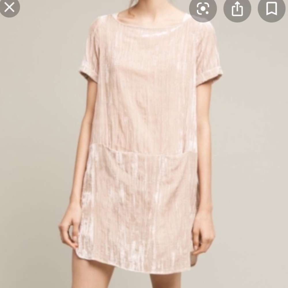 Floreat Anthropologie Gold Velvet Dress XS/S